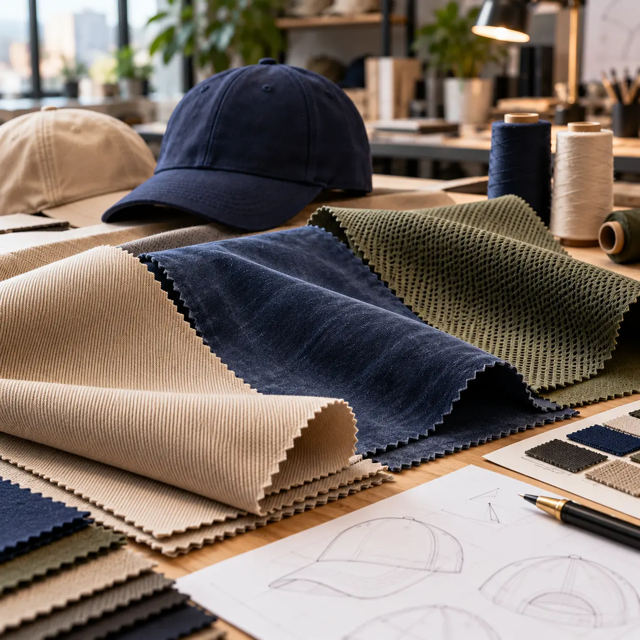 Materials custom headwear options