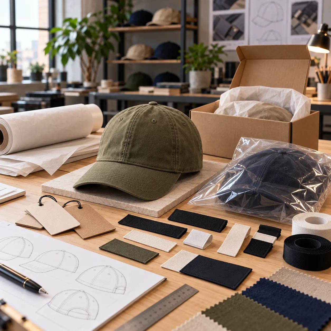 Labels & Packaging custom headwear options