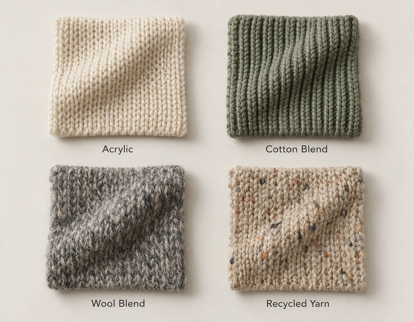 Yarn and knit material directions for custom beanies