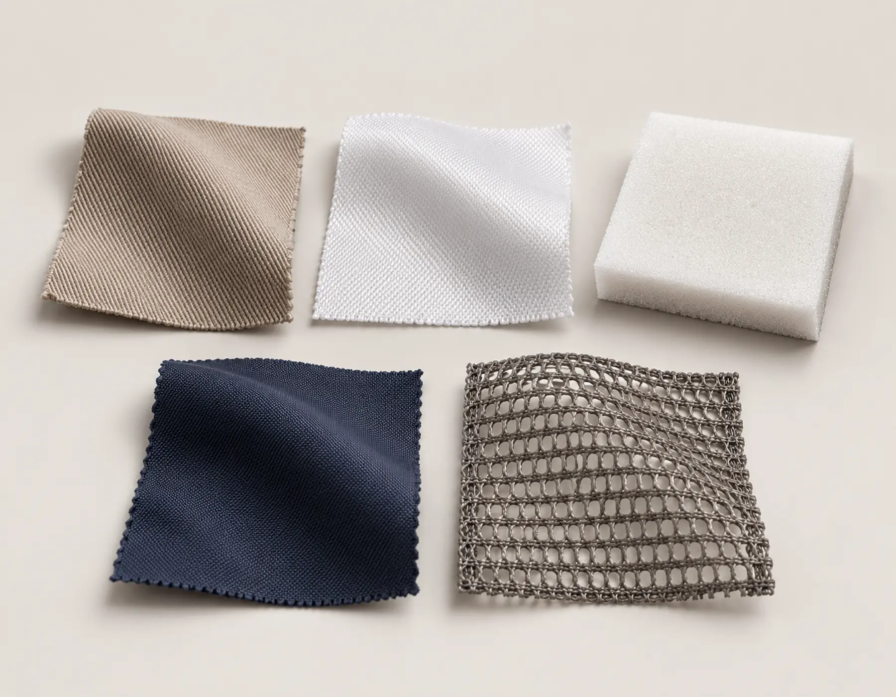 Material swatches and fabric directions for custom trucker hats